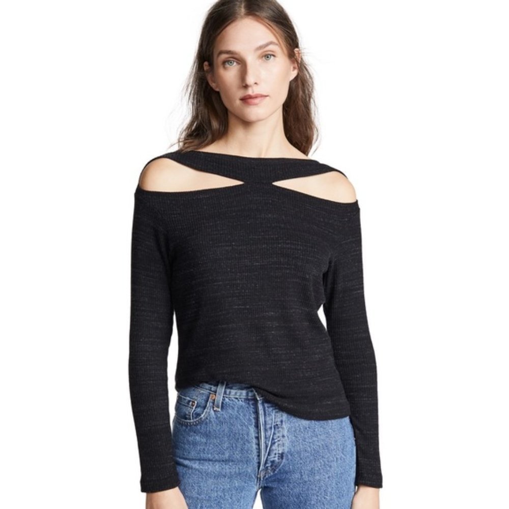 NWT LNA Clyde Cutout Ribbed Club Knit Sweater